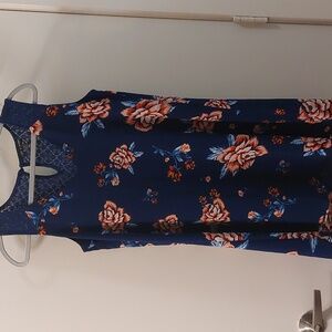 As U Wish Blue Floral print A Line Midi dress, size S